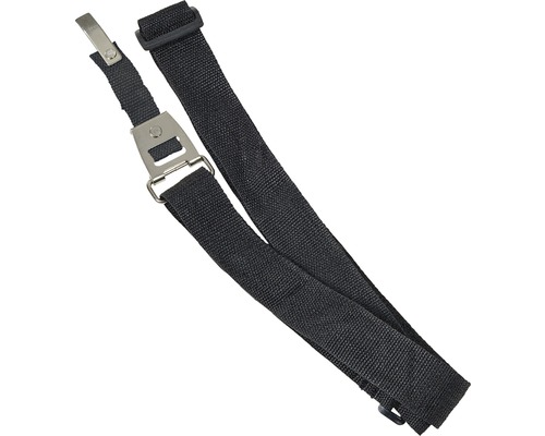Čierny popruh s kovovou sponou
