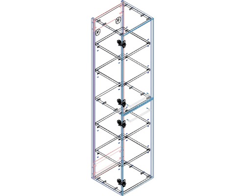 Technický výkres rozvádzača s niekoľkými úrovňami