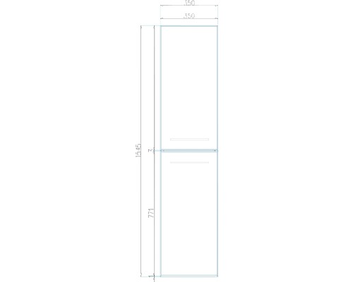 Technický nákres skrine s rozmermi
