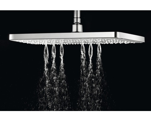 Obdĺžniková sprchová hlavica s vodnými lúčmi