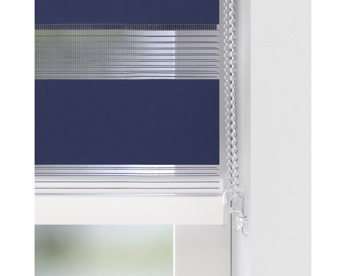 Okenná roleta s retiazkovým ovládaním a striedavými priehľadnými a nepriehľadnými pruhmi