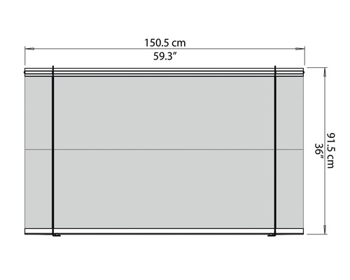 Technický nákres skrine s rozmermi