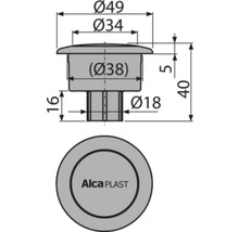 Tlačidlo kompletné Alcadrain chróm V-11-thumb-1