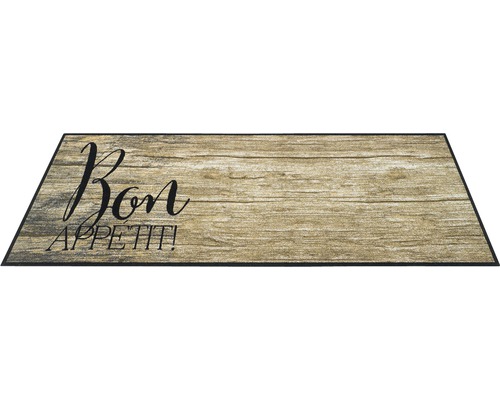 Rohožka so vzhľadom dreva a nápisom Dobrú chuť