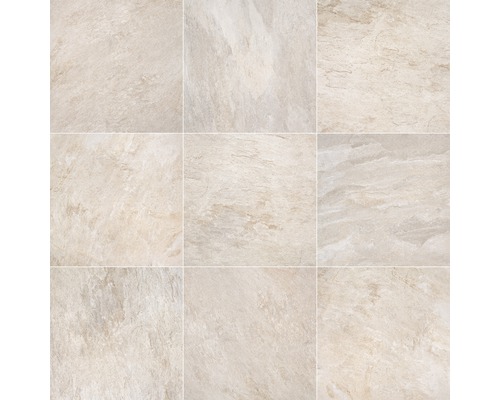 Deväť svetlých podlahových dlaždíc s kamennou štruktúrou
