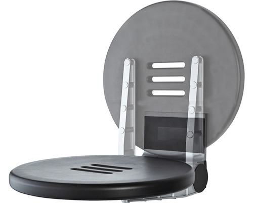 Nástenná stolička z plastu so skladacím mechanizmom