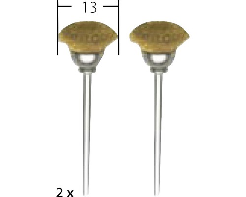Dva leštiace kefky s priemerom 13 milimetrov.