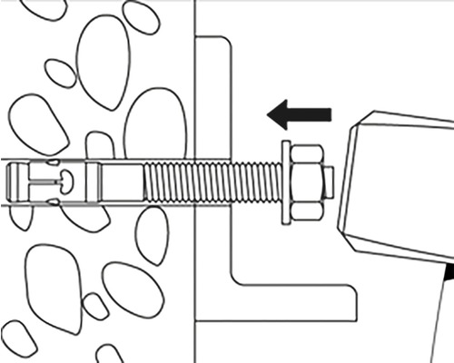 Ilustrácia hmoždinky v stene