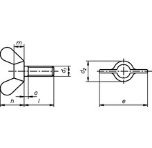 Technický nákres krídlovej skrutky s kótovaním