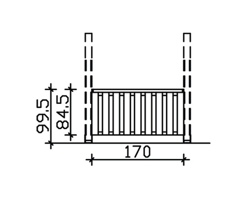 Technický nákres plotového dielu s rozmermi.