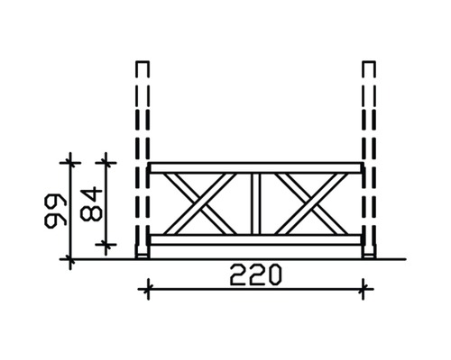Technický nákres plotového dielu s údajmi o šírke a výške