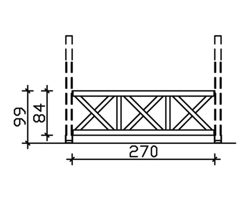 Technický nákres plotového dielca s rozmermi