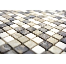 Mozaika z prírodného kameňa MOS 15/95 30,5x30,5 cm béžová/hnedá-thumb-3