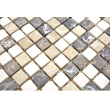 Mozaika z prírodného kameňa MOS 15/95 30,5x30,5 cm béžová/hnedá-thumb-2
