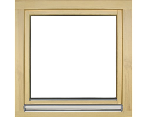 Drevený okenný rám s kovovou lištou