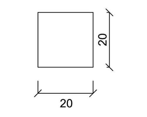 Štvorcový tvar s rozmermi 20 x 20