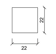 Štvorcový tvar s rozmerom 22