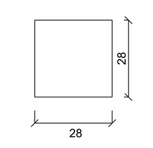 Štvorcový tvar s rozmerom 28