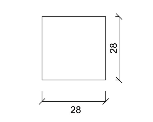 Štvorcový tvar s rozmerom 28