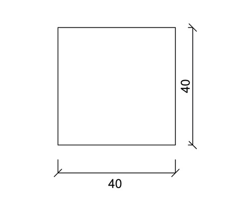 Štvorcový tvar s údajom 40