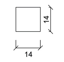 Štvorcový tvar s rozmerom 14