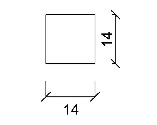 Štvorcový tvar s rozmerom 14