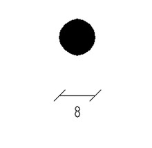 Symbol pre priemer 8 milimetrov