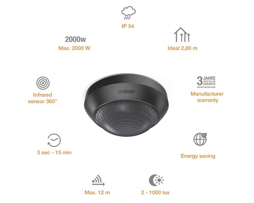 Infračervený senzor Steinel 360 stupňov pre vonkajšie použitie