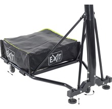 Detailný pohľad na prenosný basketbalový stojan s balastnou skriňou a nastaviteľnými nožičkami