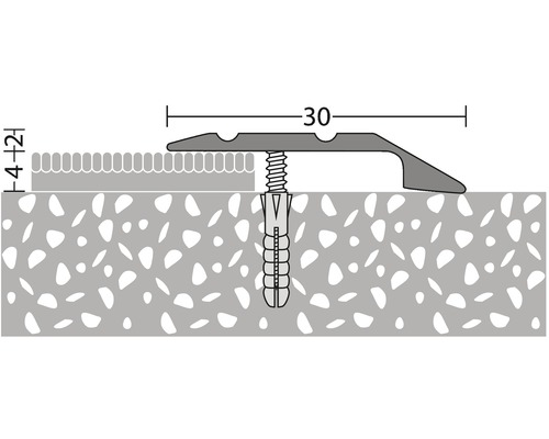 Ilustrácia prechodového profilu s rozmermi 30 a 4 plus 2