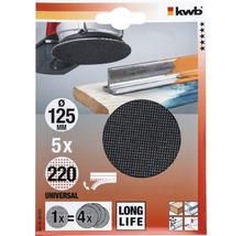 Sada suchých brúsnych kotúčov, zrnitosť 220, priemer 125 mm, 5 kusov