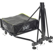 Detailný pohľad na basketbalový stojan s mobilnou základňou a nastaviteľnými nožičkami.