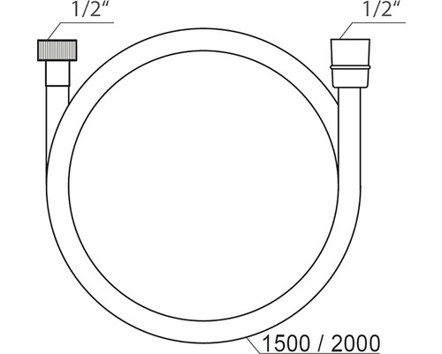 Hadzica s priemerom 1/2 palca a dĺžkou 1500 až 2000 mm