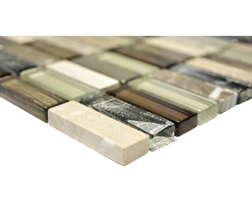 Mozaiková dlaždica zo skla a prírodného kameňa