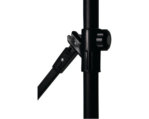 Detailný pohľad na čierny statív s uzamykacím mechanizmom