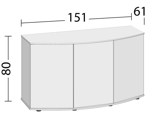 Skrinka pod akvárium s rozmermi 151x80x61 cm