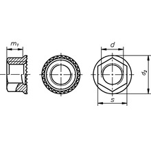 Technický výkres matice s uzavretým koncom s rozmermi