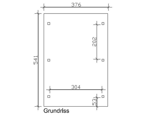 Pôdorys s rozmermi a pozíciami vŕtania