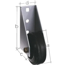 Držiak valčeka s rozmermi valčeka