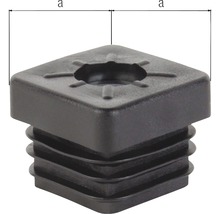 Zátka štvorcová so závitom M8 25 mm plastová čierna 4 ks-thumb-1