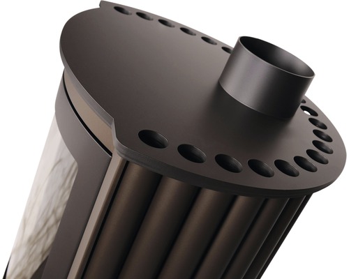 Detailný pohľad na kachle s pripojením dymovodu