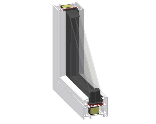 Priečny rez rámu plastového okna