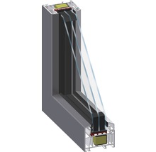 Plastové okno fixné zasklenie ARON Basic biele/antracit 2100 x 400 mm (neotvárateľné)-thumb-1