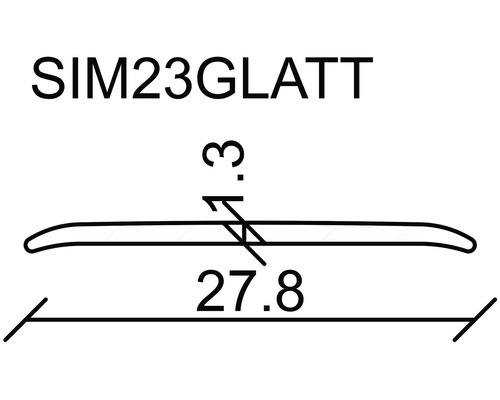 Rozmery produktu SIM23GLATT: 27,8 x 3,3 cm