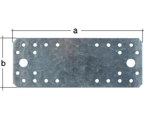 Obrázok kotvovej dosky s vŕtanými otvormi a rozmermi.