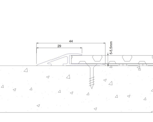 Nákres prechodového profilu s rozmermi