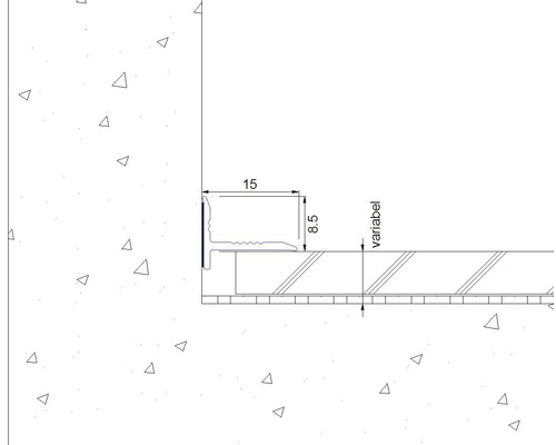 Technický výkres profilu s rozmermi.