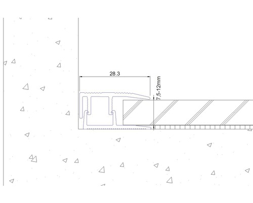 Nákres prechodového profilu s rozmermi