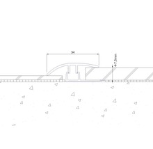 Technický nákres prechodového profilu s uvedením šírky.