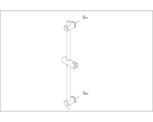 Sprchová tyč s upevňovacím materiálom